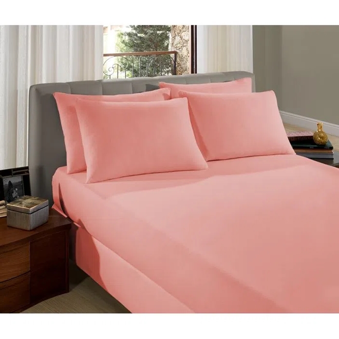 Lençol cama queen com elástico algodão percal 150 fios toque